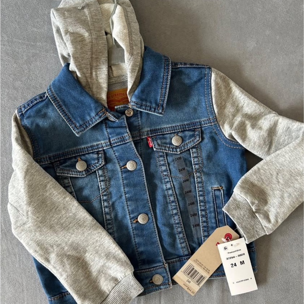 Levi's Blue and Gray Jean Jacket with Hybrid Design